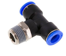 1/2'' x 1/2'' NPT Inline Tee Push-in Fitting with Male Threads Brass/PBT NBR Rotatable