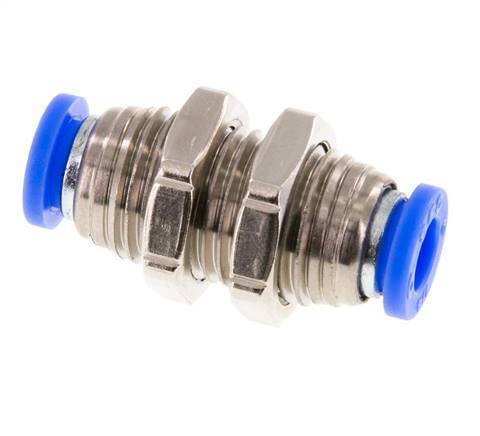 1/4'' Push-in Fitting Brass/PBT NBR Bulkhead [2 Pieces]