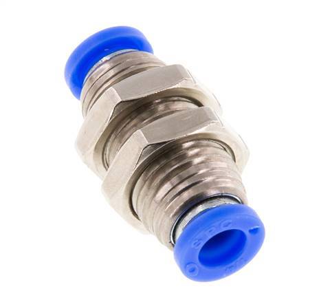 1/4'' Push-in Fitting Brass/PBT NBR Bulkhead [2 Pieces]