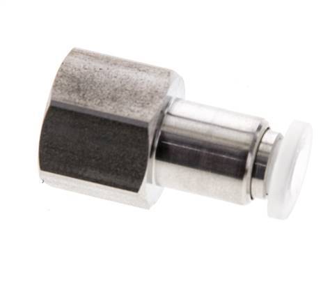 4mm x G1/8'' Push-in Fitting with Female Threads Stainless Steel/PA EPDM/PTFE