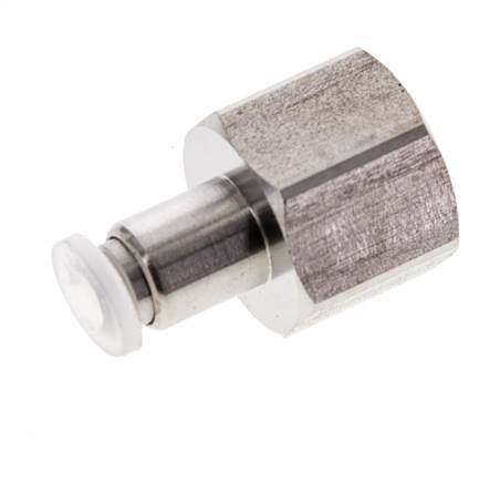 4mm x G1/4'' Push-in Fitting with Female Threads Stainless Steel/PA EPDM/PTFE