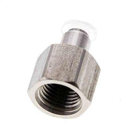 4mm x G1/4'' Push-in Fitting with Female Threads Stainless Steel/PA EPDM/PTFE