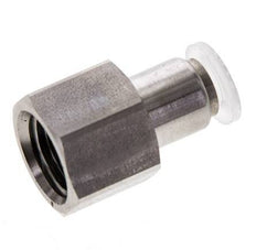 6mm x G1/4'' Push-in Fitting with Female Threads Stainless Steel/PA EPDM/PTFE