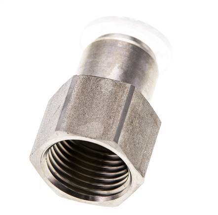 12mm x G1/2'' Push-in Fitting with Female Threads Stainless Steel/PA EPDM/PTFE