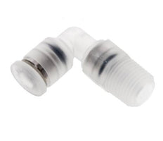 4mm x R1/8'' 90deg Elbow Push-in Fitting with Male Threads PA EPDM/PTFE Rotatable