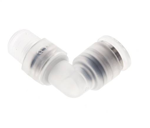 6mm x R1/8'' 90deg Elbow Push-in Fitting with Male Threads PA EPDM/PTFE Rotatable