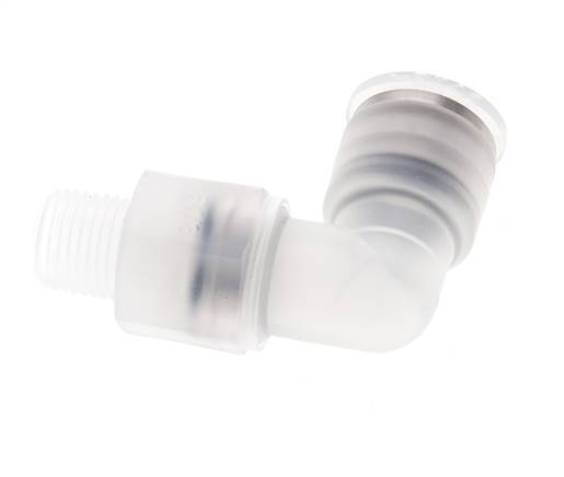 8mm x R1/8'' 90deg Elbow Push-in Fitting with Male Threads PA EPDM/PTFE Rotatable