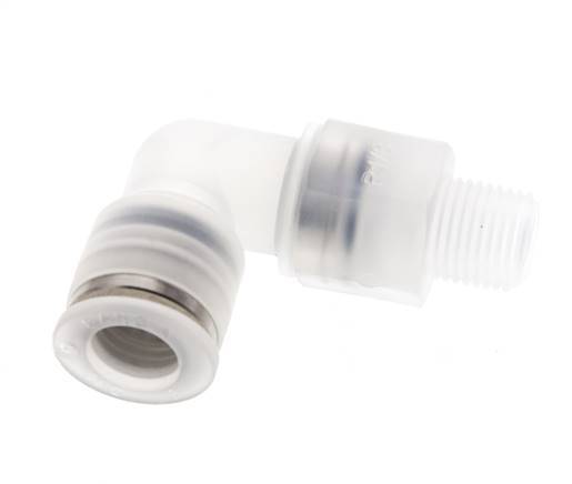 8mm x R1/8'' 90deg Elbow Push-in Fitting with Male Threads PA EPDM/PTFE Rotatable