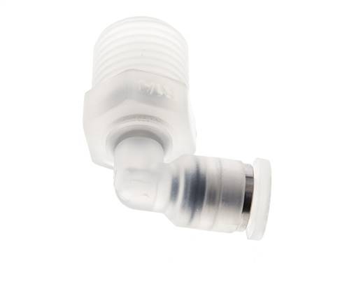 4mm x R1/4'' 90deg Elbow Push-in Fitting with Male Threads PA EPDM/PTFE Rotatable