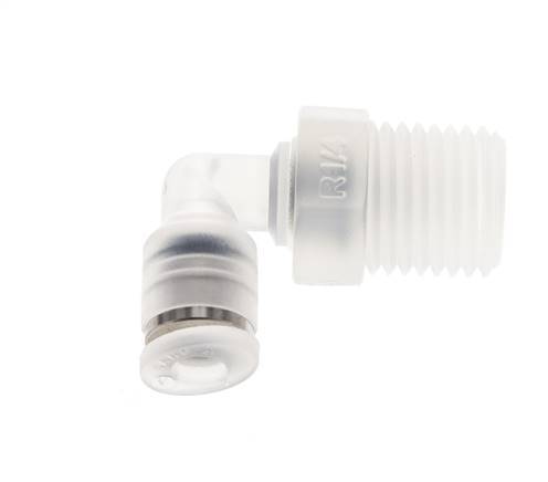 4mm x R1/4'' 90deg Elbow Push-in Fitting with Male Threads PA EPDM/PTFE Rotatable