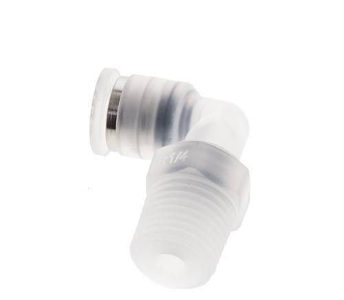 6mm x R1/4'' 90deg Elbow Push-in Fitting with Male Threads PA EPDM/PTFE Rotatable