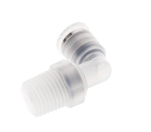 6mm x R1/4'' 90deg Elbow Push-in Fitting with Male Threads PA EPDM/PTFE Rotatable
