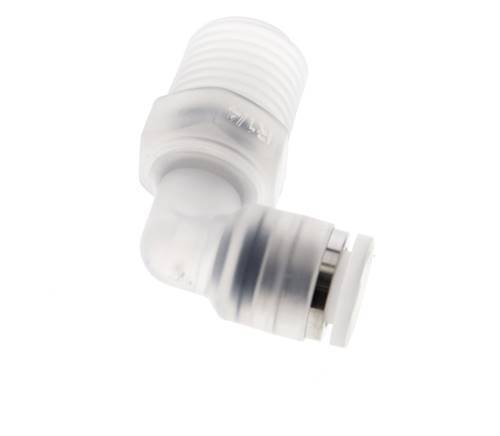 6mm x R1/4'' 90deg Elbow Push-in Fitting with Male Threads PA EPDM/PTFE Rotatable