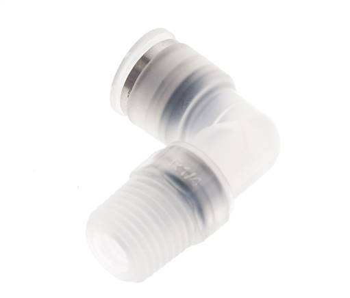 8mm x R1/4'' 90deg Elbow Push-in Fitting with Male Threads PA EPDM/PTFE Rotatable