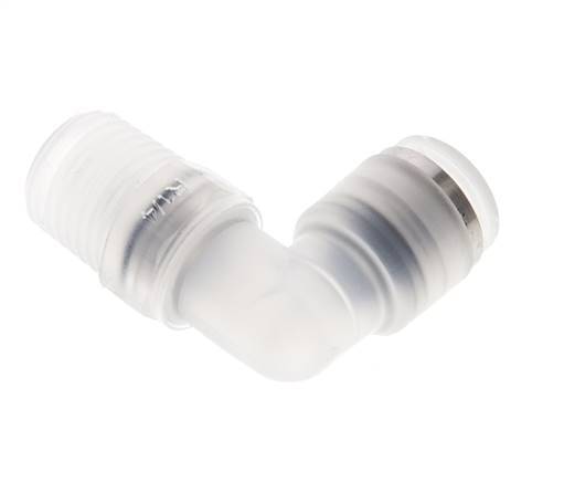 8mm x R1/4'' 90deg Elbow Push-in Fitting with Male Threads PA EPDM/PTFE Rotatable