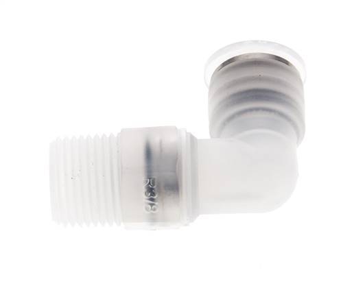 10mm x R3/8'' 90deg Elbow Push-in Fitting with Male Threads PA EPDM/PTFE Rotatable
