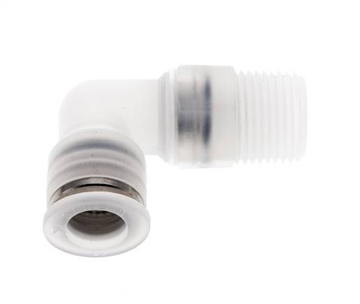 10mm x R3/8'' 90deg Elbow Push-in Fitting with Male Threads PA EPDM/PTFE Rotatable