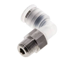 6mm x R1/8'' 90deg Elbow Push-in Fitting with Male Threads PA/Stainless Steel EPDM/PTFE Rotatable