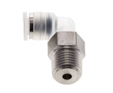 6mm x R1/4'' 90deg Elbow Push-in Fitting with Male Threads PA/Stainless Steel EPDM/PTFE Rotatable