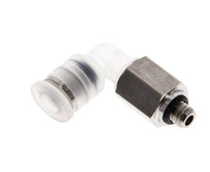 4mm x M 5 90deg Elbow Push-in Fitting with Male Threads PA/Stainless Steel EPDM Rotatable