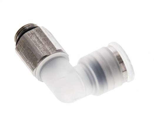 8mm x G1/8'' 90deg Elbow Push-in Fitting with Male Threads PA/Stainless Steel EPDM Rotatable