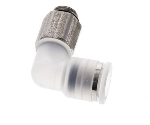 8mm x G1/8'' 90deg Elbow Push-in Fitting with Male Threads PA/Stainless Steel EPDM Rotatable