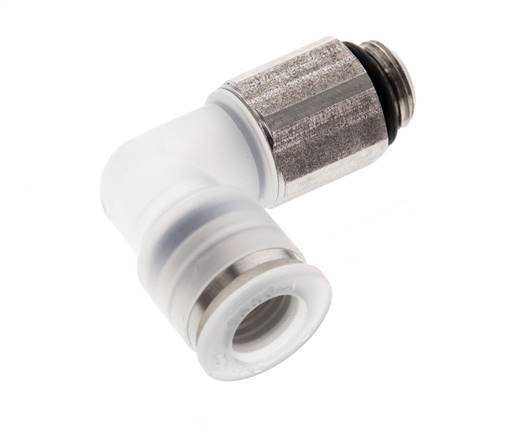 8mm x G1/8'' 90deg Elbow Push-in Fitting with Male Threads PA/Stainless Steel EPDM Rotatable
