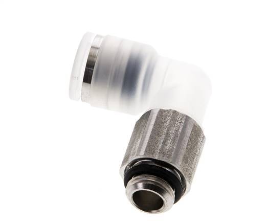 8mm x G1/8'' 90deg Elbow Push-in Fitting with Male Threads PA/Stainless Steel EPDM Rotatable