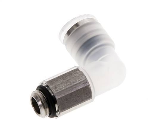 8mm x G1/8'' 90deg Elbow Push-in Fitting with Male Threads PA/Stainless Steel EPDM Rotatable