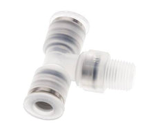 6mm x R1/8'' Inline Tee Push-in Fitting with Male Threads PA EPDM FDA Rotatable
