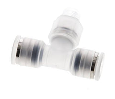 8mm x R1/8'' Inline Tee Push-in Fitting with Male Threads PA EPDM FDA Rotatable