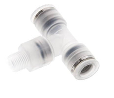 8mm x R1/8'' Inline Tee Push-in Fitting with Male Threads PA EPDM FDA Rotatable