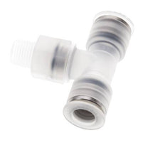 8mm x R1/8'' Inline Tee Push-in Fitting with Male Threads PA EPDM FDA Rotatable
