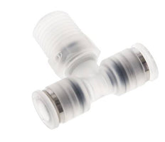 6mm x R1/4'' Inline Tee Push-in Fitting with Male Threads PA EPDM FDA Rotatable