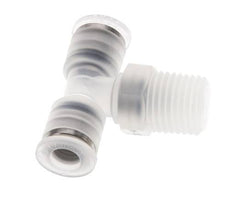 6mm x R1/4'' Inline Tee Push-in Fitting with Male Threads PA EPDM FDA Rotatable