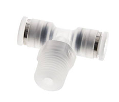 6mm x R1/4'' Inline Tee Push-in Fitting with Male Threads PA EPDM FDA Rotatable