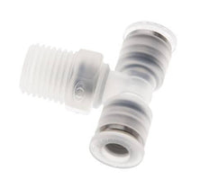 6mm x R1/4'' Inline Tee Push-in Fitting with Male Threads PA EPDM FDA Rotatable