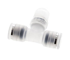 8mm x R1/4'' Inline Tee Push-in Fitting with Male Threads PA EPDM FDA Rotatable