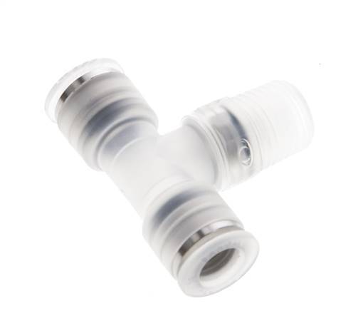 8mm x R1/4'' Inline Tee Push-in Fitting with Male Threads PA EPDM FDA Rotatable