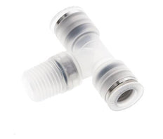 8mm x R1/4'' Inline Tee Push-in Fitting with Male Threads PA EPDM FDA Rotatable