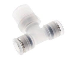 10mm x R1/2'' Inline Tee Push-in Fitting with Male Threads PA EPDM FDA Rotatable
