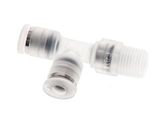 4mm x R1/8'' Right Angle Tee Push-in Fitting with Male Threads PA EPDM FDA Rotatable