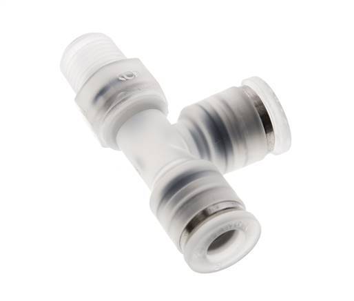 6mm x R1/8'' Right Angle Tee Push-in Fitting with Male Threads PA EPDM FDA Rotatable