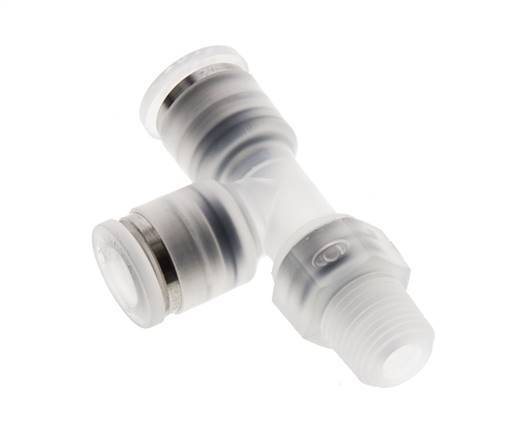 6mm x R1/8'' Right Angle Tee Push-in Fitting with Male Threads PA EPDM FDA Rotatable