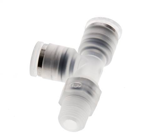 6mm x R1/8'' Right Angle Tee Push-in Fitting with Male Threads PA EPDM FDA Rotatable