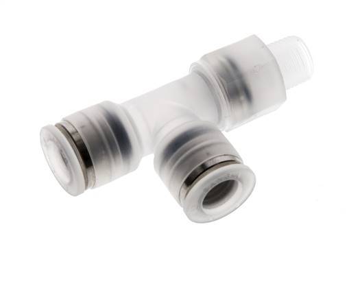 8mm x R1/8'' Right Angle Tee Push-in Fitting with Male Threads PA EPDM FDA Rotatable