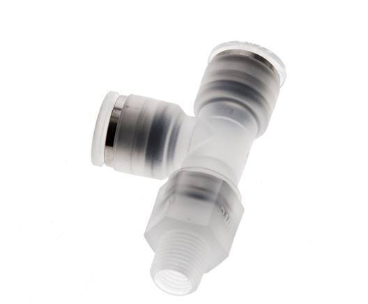 8mm x R1/8'' Right Angle Tee Push-in Fitting with Male Threads PA EPDM FDA Rotatable