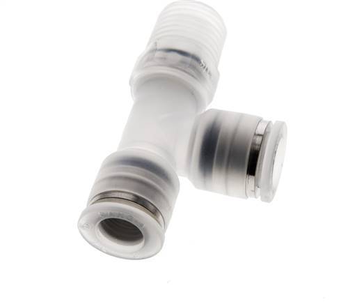 8mm x R1/4'' Right Angle Tee Push-in Fitting with Male Threads PA EPDM FDA Rotatable