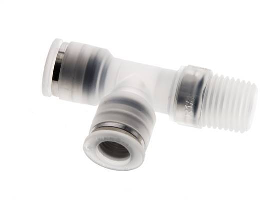 8mm x R1/4'' Right Angle Tee Push-in Fitting with Male Threads PA EPDM FDA Rotatable