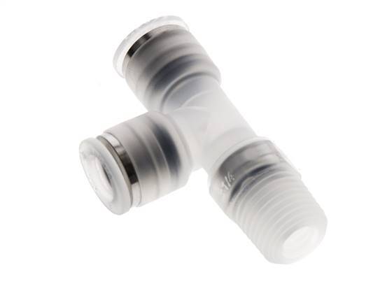 8mm x R1/4'' Right Angle Tee Push-in Fitting with Male Threads PA EPDM FDA Rotatable